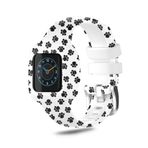 SeaFicco Desen Baskılı Saat Kayışı Silikon Bileklik Spor Yedek Kayış Ayarlanabilir Yedek Saat Kayışı Garmin Vivofit Jr.3 ile Uyumlu (Ayak İzi)