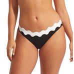 Seafolly Kadın Standart Hipster Tam Kapsama Bikini Altı Mayo, Gia Siyah, 36