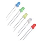 SEAFRONT 500 Adet LED Lamba Diyot 5 Renk Kırmızı Sarı Mavi Yeşil Beyaz LED Lamba Yayan Diyot Seti DIY LED Projeleri Için 3mm LED Işık Yayan Diyot