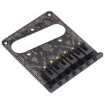 SEAFRONT Elektro Gitar Sabit Köprü, Güvenilir Çinko Alaşımlı Demir, Tellerden Geçmeli Arka Alt, Siyah Oymalı Tasarım, TL Gitar, 10,5 Mm Aralık (BLACK)