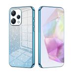 SEAHAI Honor 200 Lite 5G için Kılıf, Ultra İnce Şeffaf Gradyan Renk Parlayan Desenli Kart Kaplama Tasarımı Darbeye Dayanıklı TPU Tampon Yumuşak Silikon Moda Kapak - Mavi