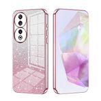 SEAHAI Honor X7b / Honor 90 Smart, Ultra İnce Premium TPU Tampon Darbeye Dayanıklı Parlak Gradyan Renkli Yumuşak Kılıf Moda İnce Silikon Kaplama Kılıf - Pembe