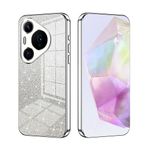 SEAHAI HUAWEI Pura 70 Pro için Kılıf, Ultra İnce Şeffaf Gradyan Renk Parlayan Desenli Kart Kaplama Tasarımı Darbeye Dayanıklı TPU Tampon Yumuşak Silikon Moda Kapak - Gümüş