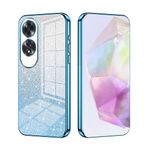 SEAHAI OPPO A17 / OPPO A17K için kılıf, Ultra İnce Şeffaf Gradyan Renkli Parlak Desenli Kart Kaplama Tasarımı Darbeye Dayanıklı TPU Tampon Yumuşak Silikon Moda Kapak - Mavi