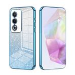 SEAHAI OPPO A80 5G için kılıf, Ultra İnce Şeffaf Gradyan Renk Parlayan Desenli Kart Kaplama Tasarımı Darbeye Dayanıklı TPU Tampon Yumuşak Silikon Moda Kapak - Mavi