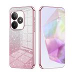 SEAHAI Realme Note 50 / Realme C53 / Realme C51 için Kılıf, Ultra İnce Şeffaf Gradyan Renkli Parlak Desenli Kart Kaplama Tasarımı Darbeye Dayanıklı TPU Tampon Yumuşak Silikon Moda Kapak - Pembe