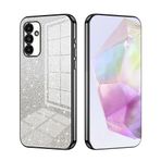 SEAHAI Samsung Galaxy A25 5G için Kılıf, Ultra İnce Premium TPU Tampon Darbeye Dayanıklı Parlak Gradyan Renkli Yumuşak Kapak Moda İnce Silikon Kaplama Kılıf - Siyah