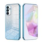 SEAHAI Samsung Galaxy A34 5G için Kılıf, Ultra İnce Premium TPU Tampon Darbeye Dayanıklı Parlak Gradyan Renkli Yumuşak Kapak Moda İnce Silikon Kaplama Kılıf - Mavi