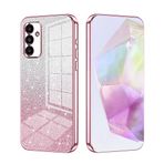 SEAHAI Samsung Galaxy A55 5G için Kılıf, Ultra İnce Premium TPU Tampon Darbeye Dayanıklı Parlak Gradyan Renkli Yumuşak Kapak Moda İnce Silikon Kaplama Kılıf - Pembe