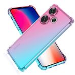 SEAHAI Xiaomi Redmi 13 4G / Xiaomi Poco M6 4G için Kılıf, Degrade Renk Ultra İnce Kristal Şeffaf Kapak Şeffaf Arka [Anti-Sarı] Yumuşak TPU Silikon Darbeye Dayanıklı Tampon Kılıfı, Pembe/Yeşil