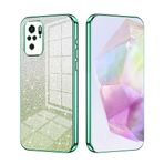 SEAHAI Xiaomi Redmi Note 10 4G/Redmi Note 10S/POCO M5s için Kılıf, Ultra İnce Şeffaf Degrade Renk Parlayan Desenli Kart Kaplama Tasarımı Darbeye Dayanıklı TPU Tampon Yumuşak Silikon Moda Kapak - Yeşil