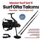 SeaHorse Sea Horse Titan Atlas 8000 8+1 Bb Surf Makine - Tele Conquer 4,20cm 200 Gr Master Surf Set-11
