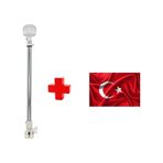 Sealux Bayrak Direği Demir Fenerli Katlanabilir 50 Cm + Bayrak