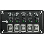 Sealux Marine 5 li Switch Panel 12-24v Kontrol Paneli - 5'li 145*80 mm İzoleli Yatay