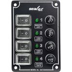 Sealux Marine Tekne Switch Panel 4 lü Dikey 12-24v Kontrol Paneli - 4'lü 80*120 mm Dikey