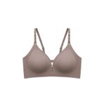 Seamless Bra - Elune | Kahverengi Lazer Kesim Balensiz Dekolte Taş Detaylı Dikişsiz Kadın Sütyen