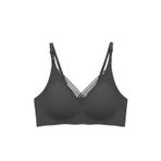 Seamless Bra - Lucent | Siyah Lazer Kesim Balensiz Ön Çapraz Şerit Detaylı Kadın Sütyen