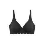 Seamless Bra - Lumera | Siyah Lazer Kesim Balensiz Rib Dokulu Dalga Kesim Dikişsiz Kadın Sütyen