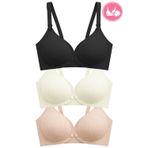 Seamless Bra - Mavelle | Lazer Kesim Klipsli ve Çıtçıtlı Önü Açılabilir Emzirme Sütyeni 3'lü Paket