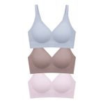 Seamless Bra - Velora | Lazer Kesim Balensiz Rib Dokulu Dikişsiz Kadın Sütyen 3'lü Paket