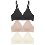 Seamless Bra - Velour | Lazer Kesim Balensiz Üçgen Form Dikişsiz Kadın Sütyen 3'lü Paket-2