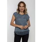 Seamoda Etek Ucu Şifon Petrol Yeşili Kadın T-shirt