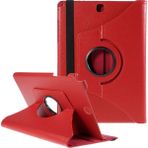 Seashell Digital Samsung Galaxy Tab A 9.7 T550 T555 Lychee Litchi Deri Döner Standlı Tablet Kılıfı (Yurt Dışından) - Kırmızı