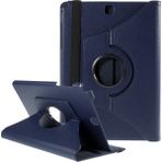 Seashell Digital Samsung Galaxy Tab A 9.7 T550 T555 Lychee Litchi Deri Döner Standlı Tablet Kılıfı (Yurt Dışından) - Koyu Mavi