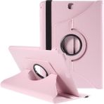 Seashell Digital Samsung Galaxy Tab A 9.7 T550 T555 Lychee Litchi Deri Döner Standlı Tablet Kılıfı (Yurt Dışından) - Pembe