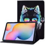 Seashell Digital Samsung Galaxy Tab A7 10.4 (2020 2022) T500 T505 Pu Deri Desen Baskı Standı Gözlük Kurt Tablet Kılıfı (Yurt Dışından) - Renkli