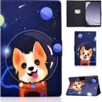 Seashell Digital Samsung Galaxy Tab A9 Pu Deri Kart Yuvası Uzay Köpek Tpu Tablet Kılıfı (Yurt Dışından) - Renkli