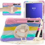 Seashell Digital Samsung Galaxy Tab S9 Fe s9 s8 s7 Pc Silikon Sağlam El Bandı omuz Askılı Tablet Kılıfı (Yurt Dışından) - Pembe