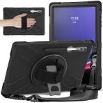 Seashell Digital Samsung Galaxy Tab S9 Ultra X910 S8 Ultra X900 X906 Pc Silikon El Bandı Omuz Askılı Tablet Kılıfı (Yurt Dışından) - Siyah