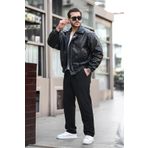 SEASON COAT Oversize Vintage Erkek Siyah Deri Ceket