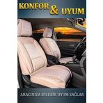 Seat İbiza YENİ Lüx Deri Oto Koltuk Kılıfı Ön Arka Takım Set Safir Serisi BEJ