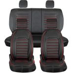 seat Ibiza Yeni Uyumlu Ön Arka 5 Li Set Yarı Deri Kuveyt Serisi Oto Koltuk Kılıfı Siyah Kırmızı Renk - Siyah - Kırmızı