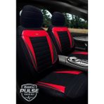 Seat Leon 2011-2012 Bakü Pulse Serisi Raşel Siyah Kırmızı Koltuk Kılıfı - Siyah - Kırmızı