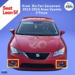 Seat Leon 5f Krom Sis Farı Çerçevesi 2 Parça 2012-2016 Paslanmaz Çelik - Gümüş