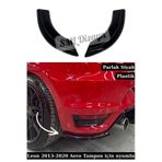 Seat Leon Mk3 - Mk3.5 Aero Tampon Arka Flap Bıçak Seti - Parlak Siyah