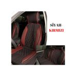 Seat Leon Reference Oto Koltuk Minderi Ön Arka 5'li Takım Elegance Siyah Kırmızı FS