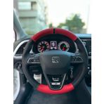 Seat Leon Style Araca Özel Direksiyon Kılıfı (Nokta Kırmızı Piona Black Yüzük)