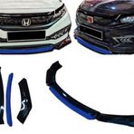 Seat Leon Uygun Universal Flaplı 4 Parça Lip Piano Black Mavi Dilli