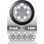 Seat Toledo Altea 16" Inç Uyumlu 4 Adet 1 Takım Gri Kırılmaz Esnek Jant Kapağı 038 - 16 inç