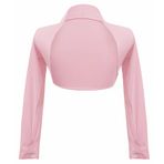 SEAUR Kız çocuk bale örgü ceket, uzun kollu, omuz ceketi, şık bolero hırka, çocuk, dans, açık ön örgü ceket, Pembe., 11-12 Yaş
