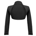 SEAUR Kız çocuk bale örgü ceket, uzun kollu, omuz ceketi, şık bolero hırka, çocuk, dans, açık ön örgü ceket, Siyah, 10-11 Yaş
