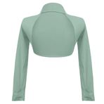 SEAUR Kız çocuk bale örgü ceket, uzun kollu, omuz ceketi, şık bolero hırka, çocuk, dans, açık ön örgü ceket, Yeşil., 5-6 Yaş