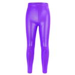SEAUR Kız spor taytı, uzun yoga pantolonu, dar koşu pantolonu, koşu pantolonu, spor pantolonu, antrenman pantolonu, 100-160 cm, Bronzlaştırıcı Lila, 150