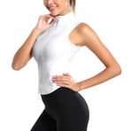SEAUR Koşu Ceketi Kadın Fermuarlı Sıcak Dar Kalıp Spor Yelek Yoga Jogging Aktif Sonbahar Konfor Tam Fermuarlı Atlet Kolsuz Sportif Koşu Ceketi Koşu Kıyafeti, Beyaz, M