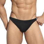 SEAUR Mayo Erkek Slip Mayo Dar Kısa Mini Yüzme Şortu Metal Tokalı Seksi Yüzme Külotları Yaz Plaj Havuz EU S-XL = Gün. No M-XXL, Siyah metal tokalar, XL