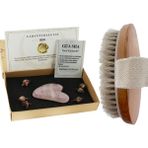 Seay At Kılı Fırçası ve Pembe Kalp Gua Sha Masaj Taşı ve Selülit Fırçası